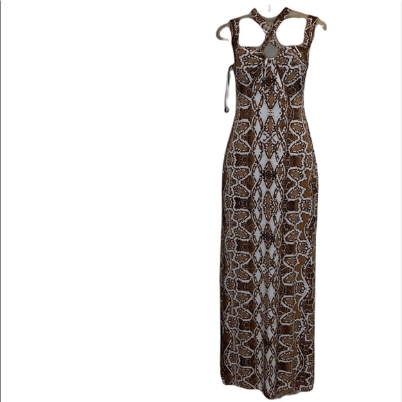 Bisou Bisou Snake Print long Maxi Dress Size 8 - Picture 1 of 9